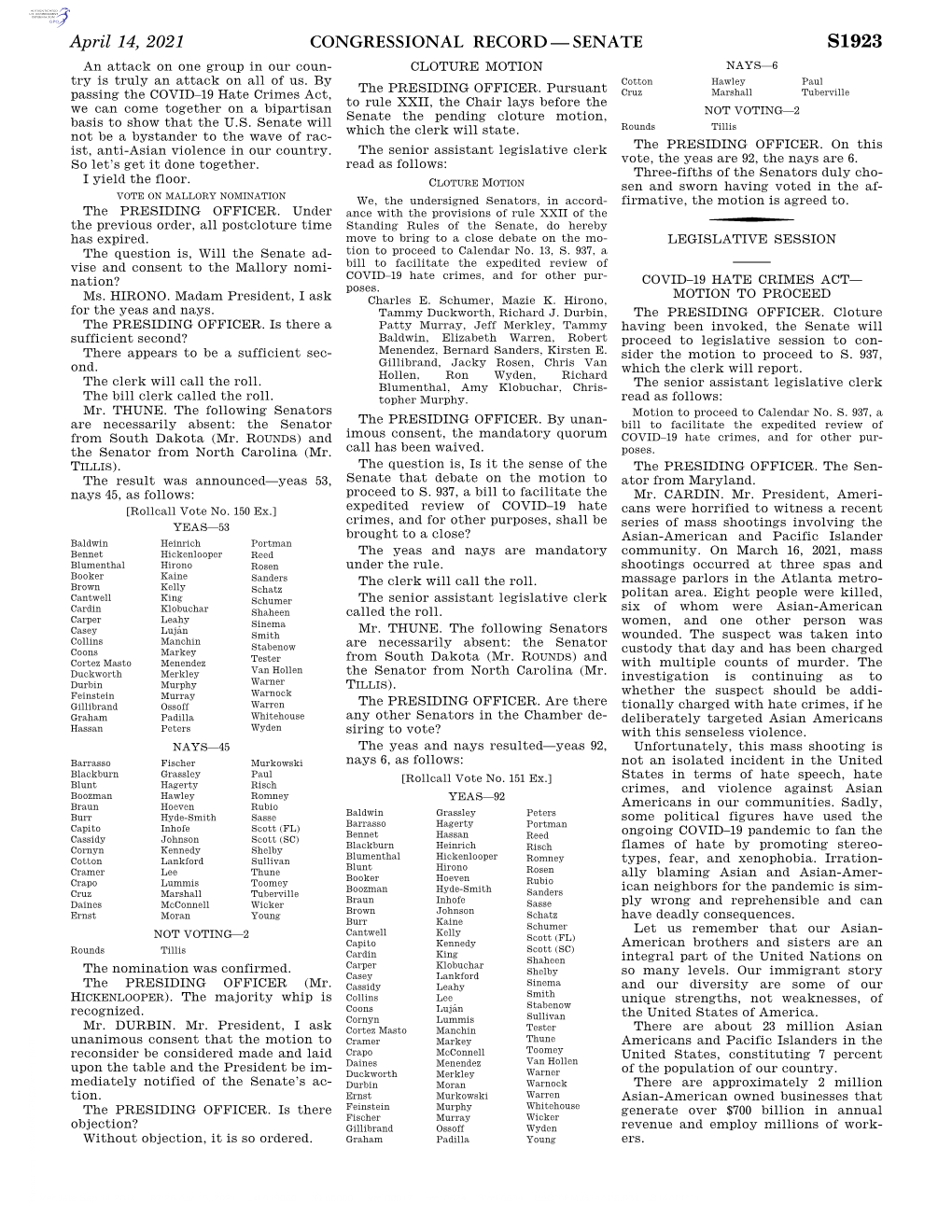 Congressional Record—Senate S1923