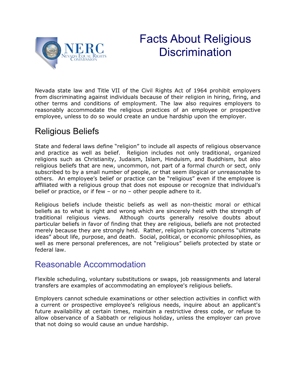 Facts About Religious Discrimination