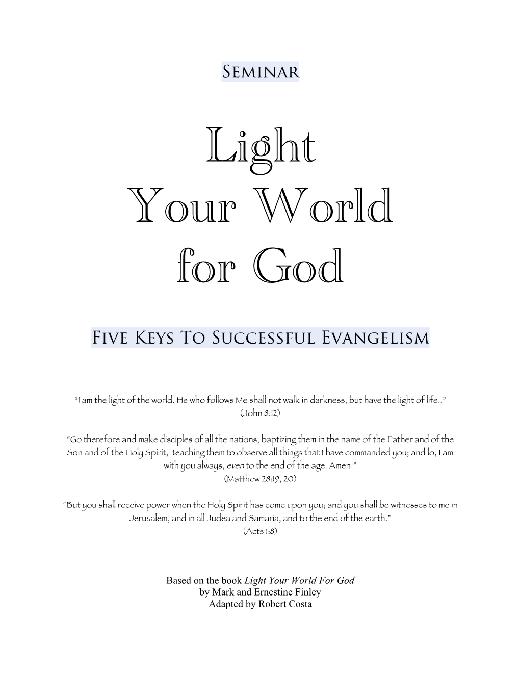 Light Your World for God