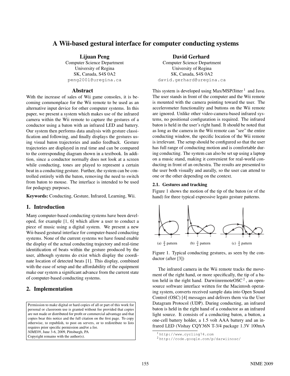 A Wii-Based Gestural Interface for Computer Conducting Systems