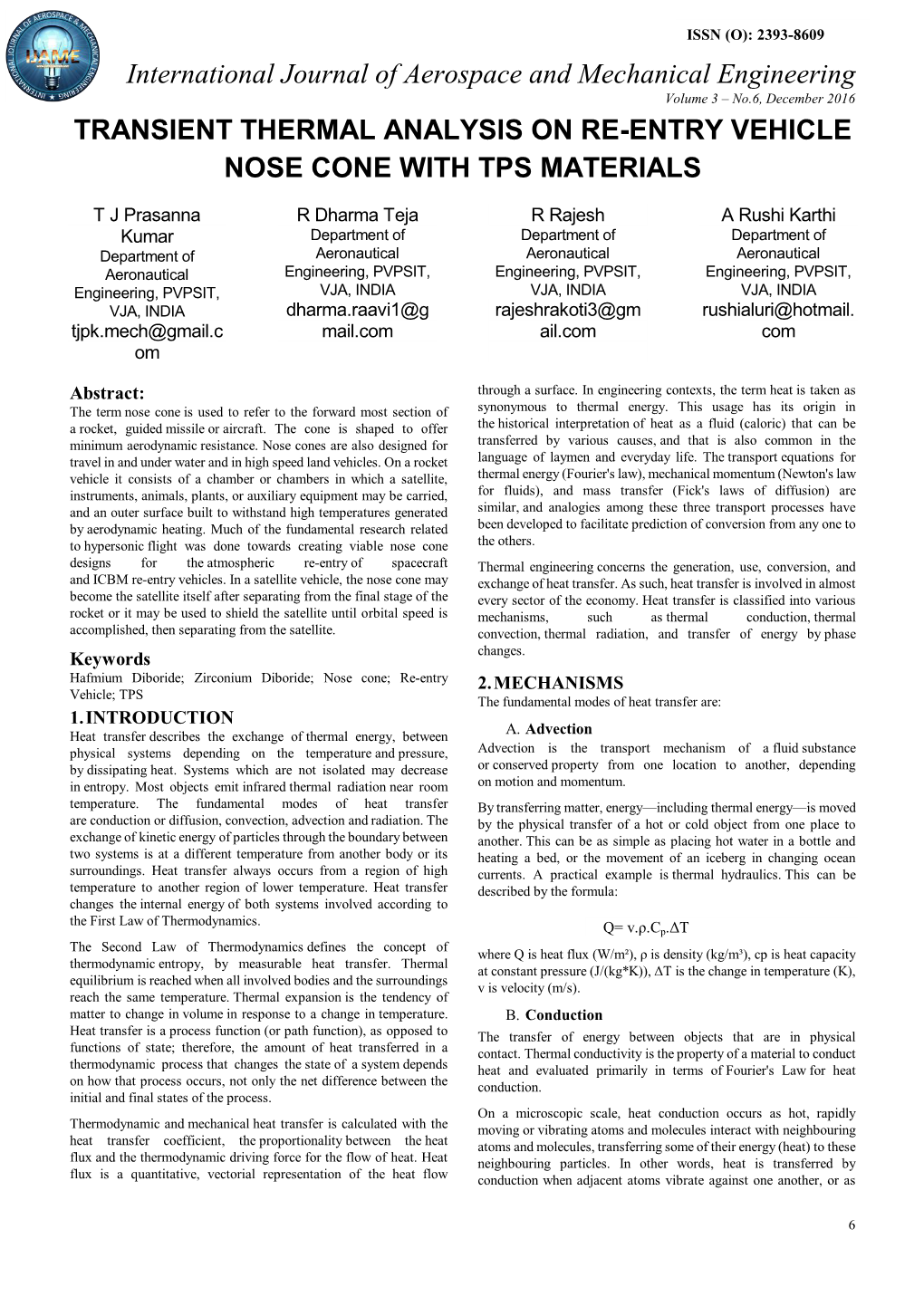 Transient Thermal Analysis on Re-Entry Vehicle Nose Cone with Tps Materials