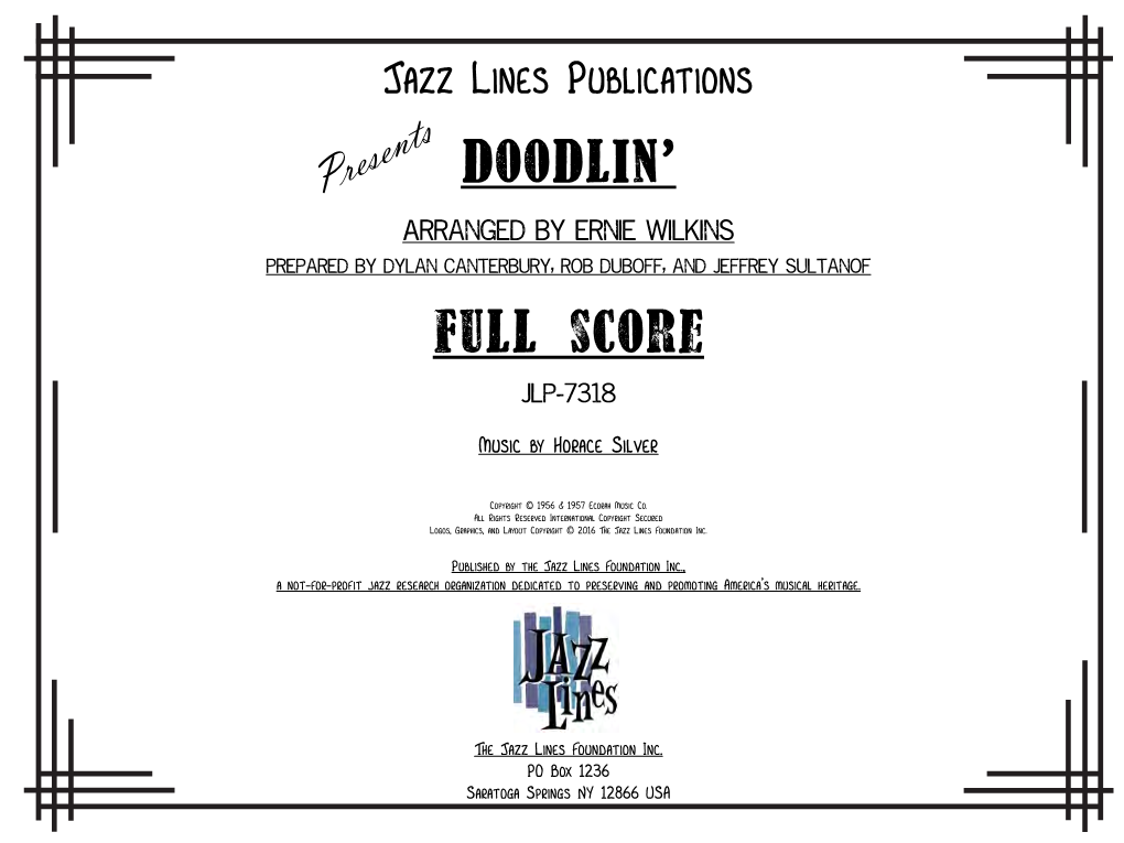 Doodlin' Full Score