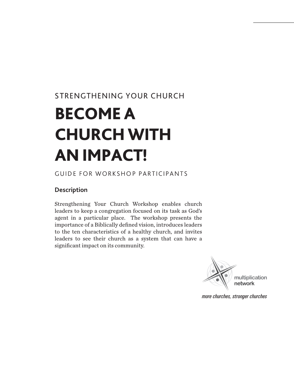 Become a Church with an Impact! Guide for Workshop Participants