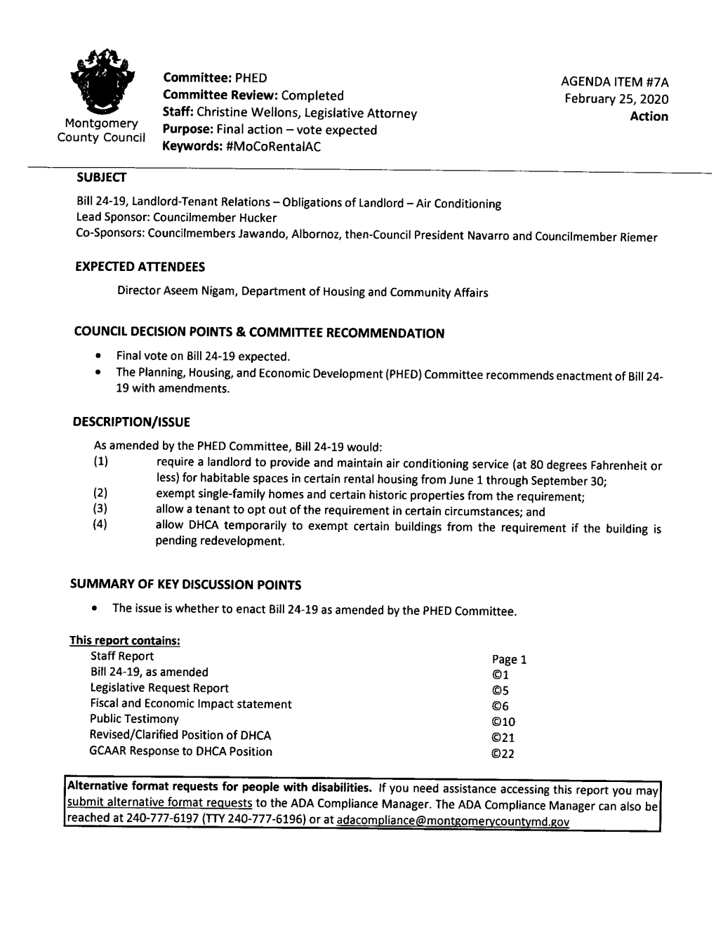 Tenant Relations – Obligations of Landlord – Air Conditioning