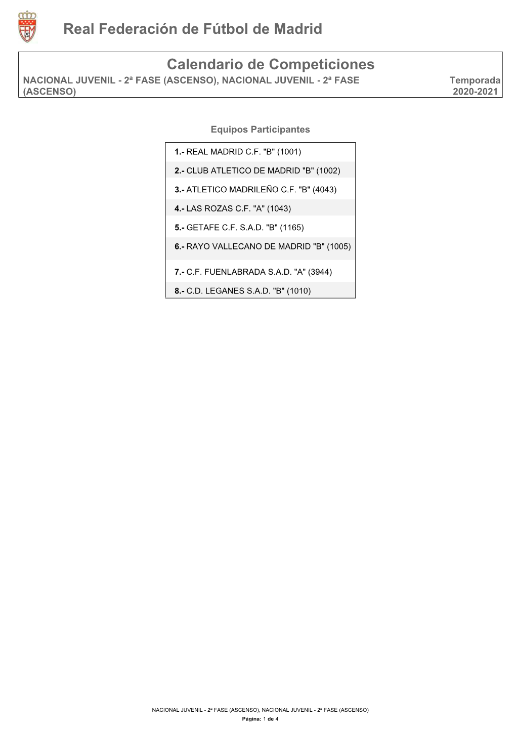 2ª FASE (ASCENSO), NACIONAL JUVENIL - 2ª FASE Temporada