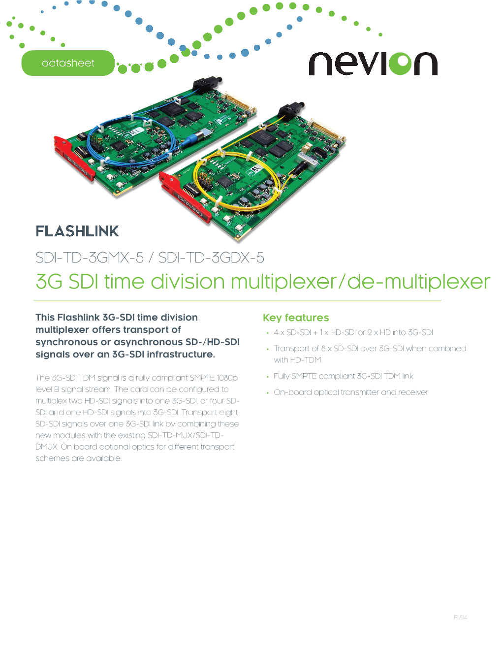 3G SDI Time Division Multiplexer/De-Multiplexer