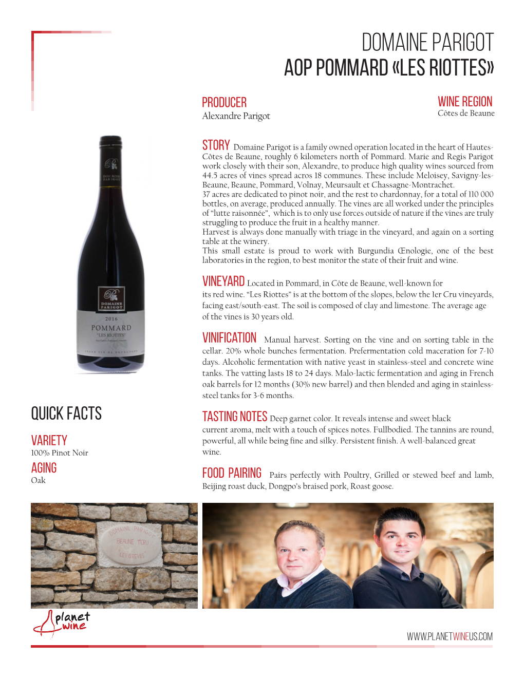 Domaine Parigot AOP Pommard «Les Riottes»