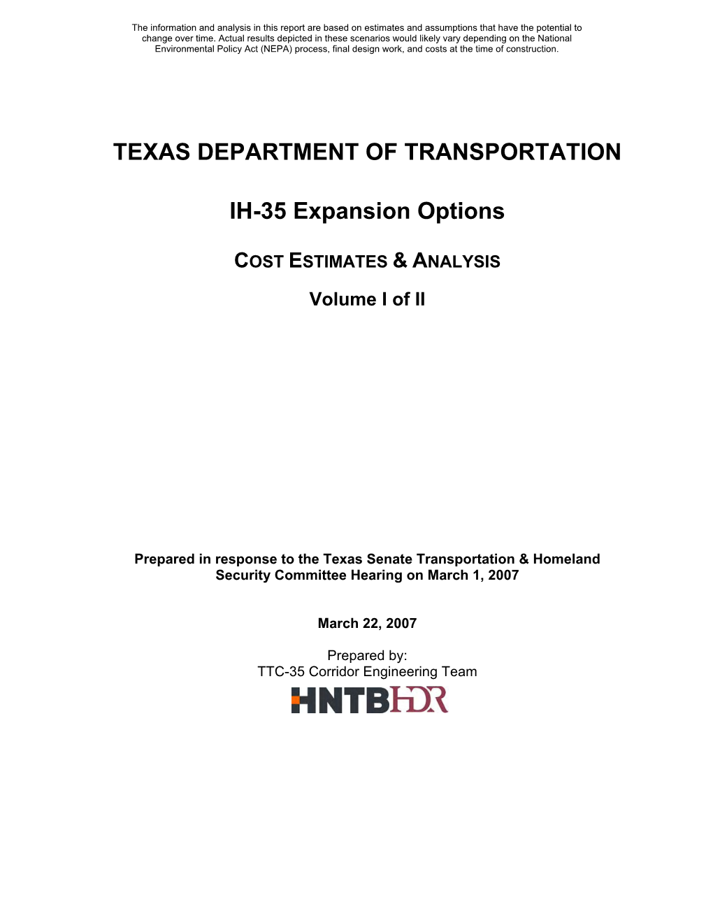 I35 Report Vol 1Of2.Pdf