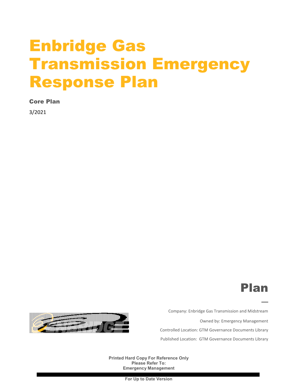 Alberta Mainline Operating Area Emergency Response Plan