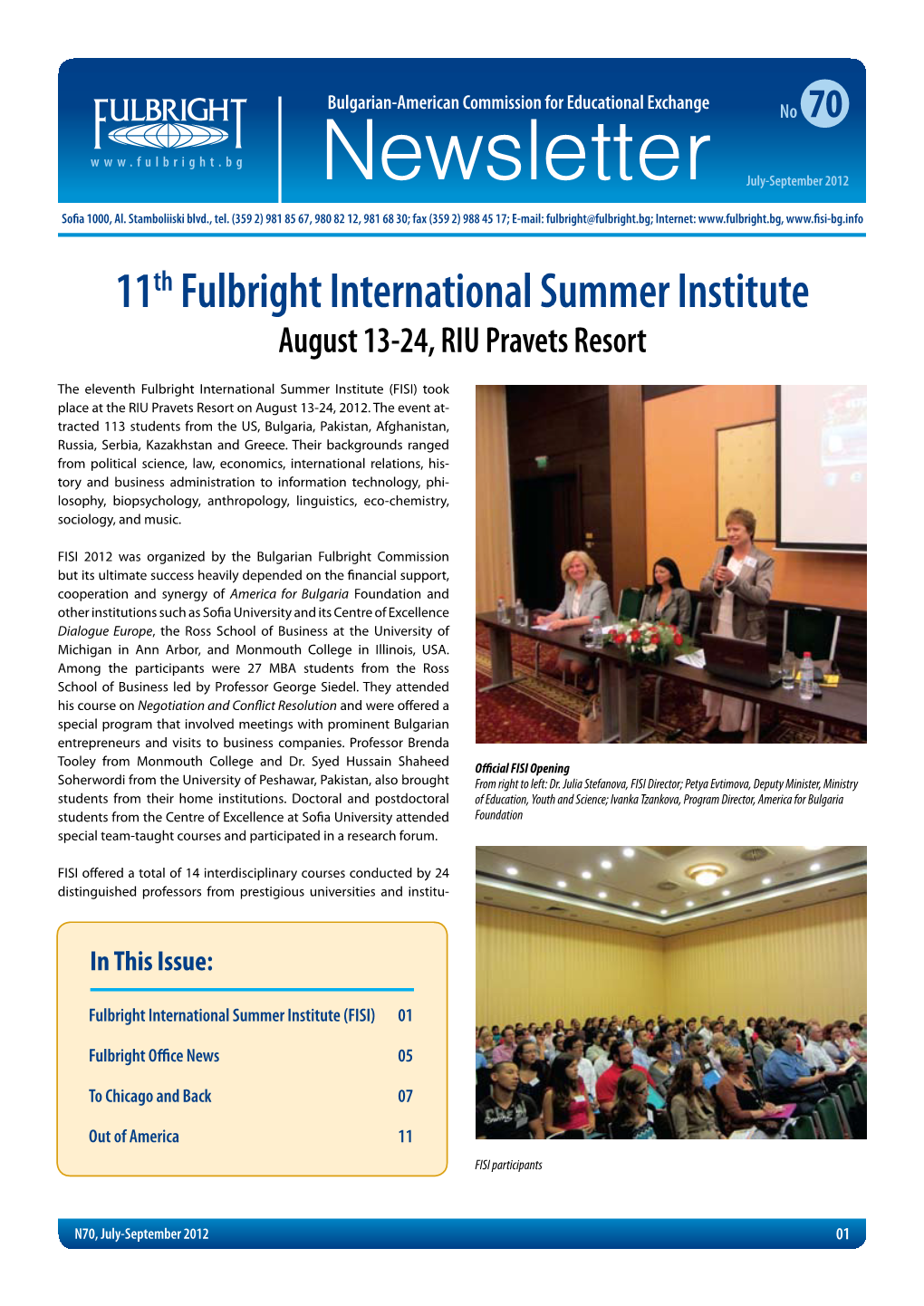 Fulbright Newsletter No. 70 July