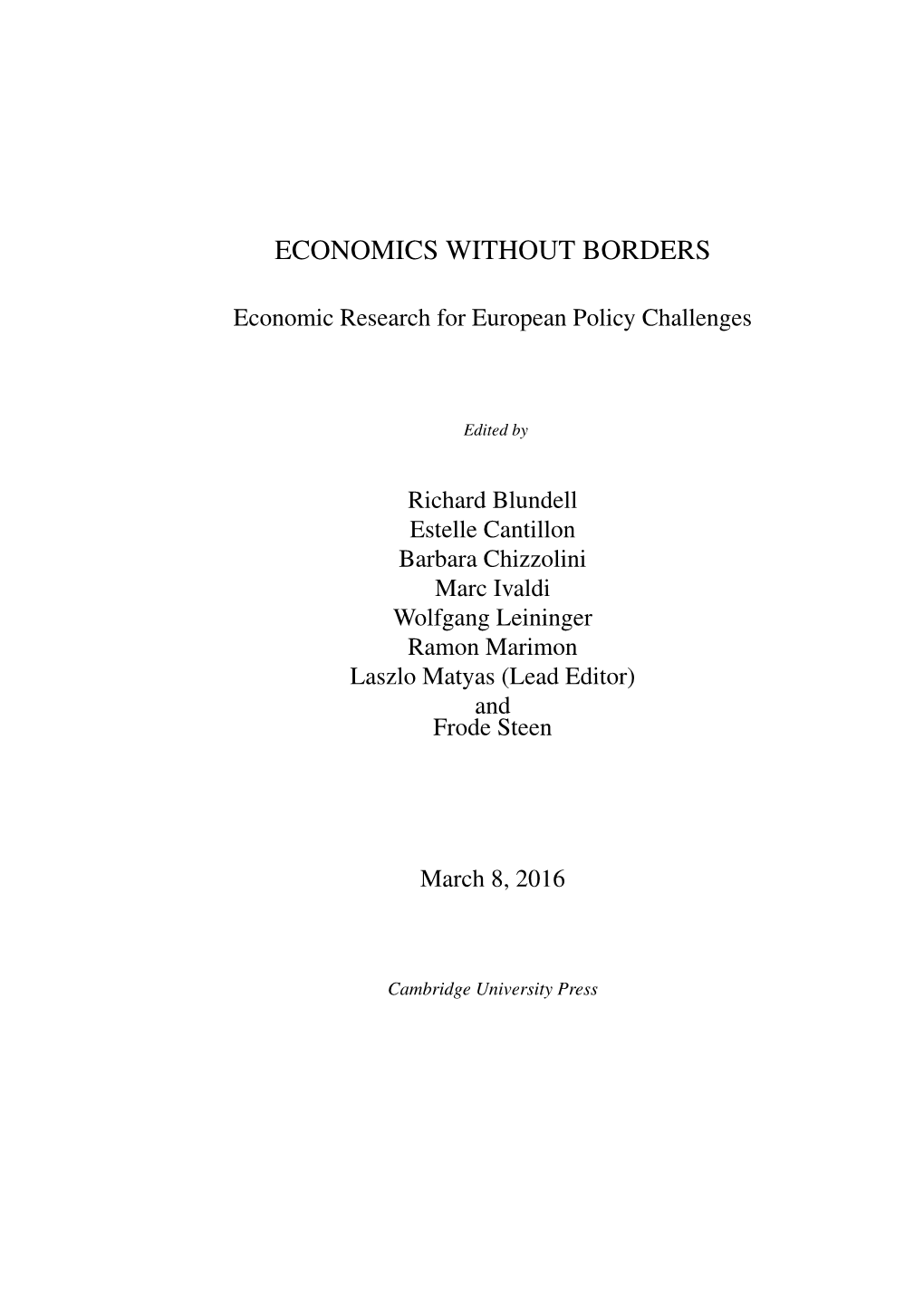 Economics Without Borders
