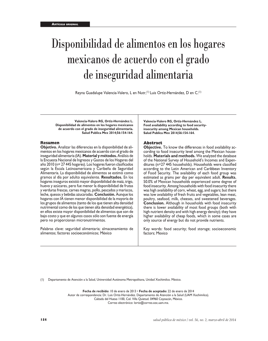 Disponibilidad De Alimentos En Los Hogares Mexicanos De Acuerdo Con El Grado De Inseguridad Alimentaria