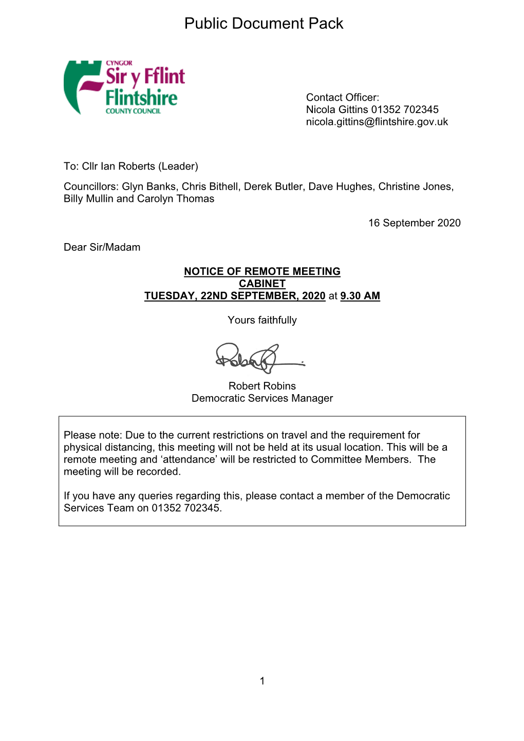 (Public Pack)Agenda Document for Cabinet, 22/09/2020 09:30