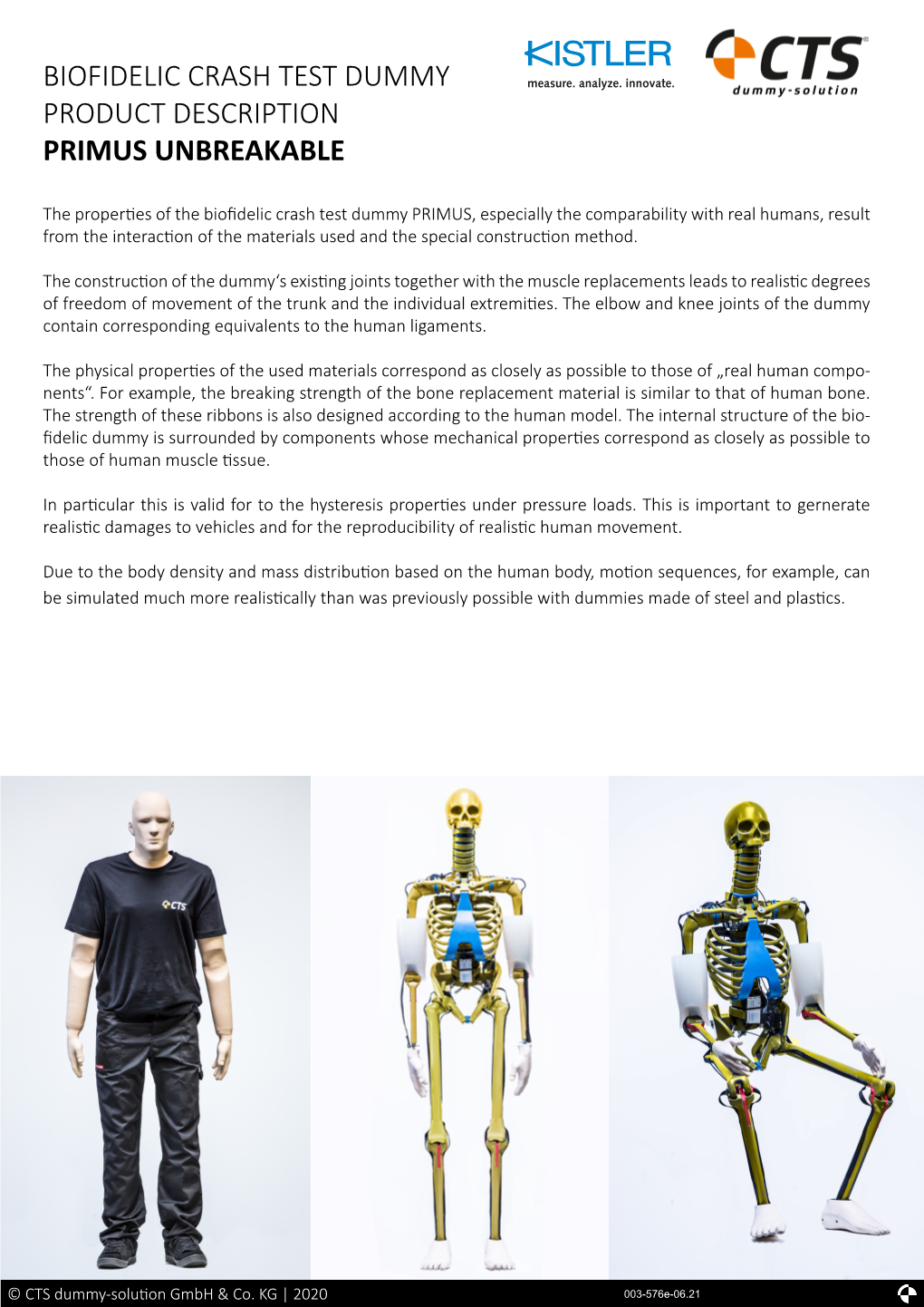 Biofidelic Crash Test Dummy Product Description Primus Unbreakable