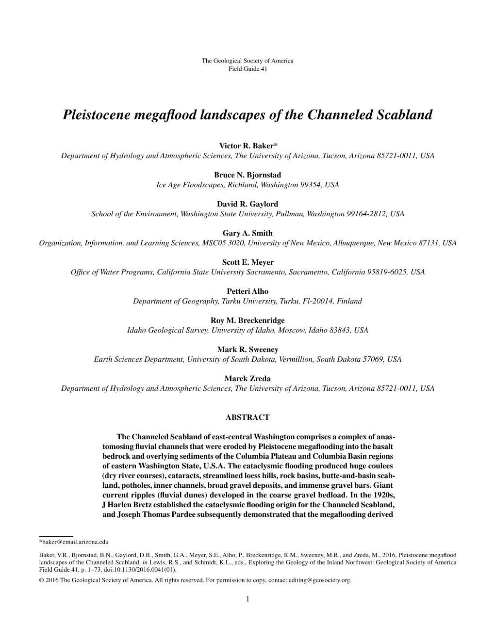 Pleistocene Megaflood Landscapes of the Channeled Scabland