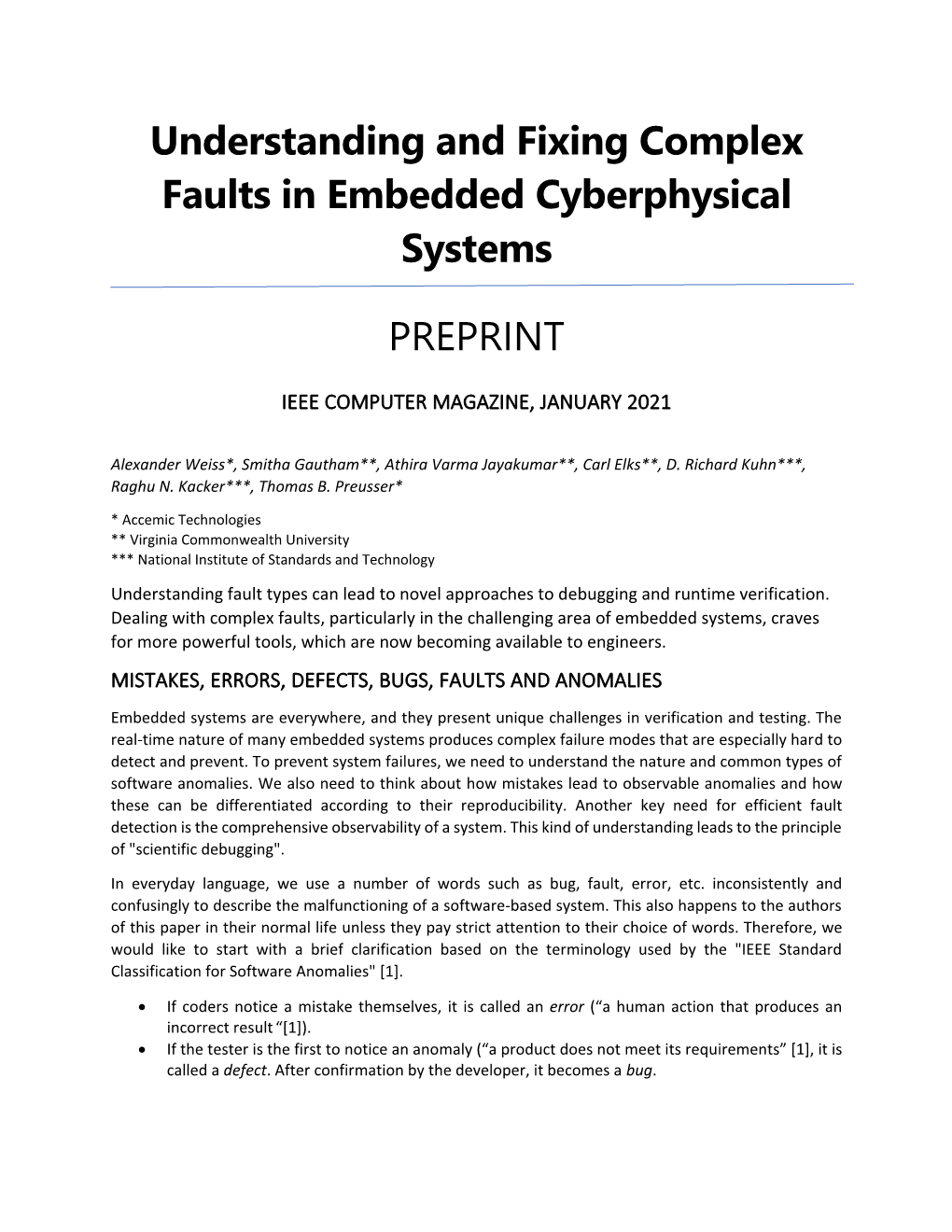 Fixing Complex Faults in Embedded Cyberphysical Systems