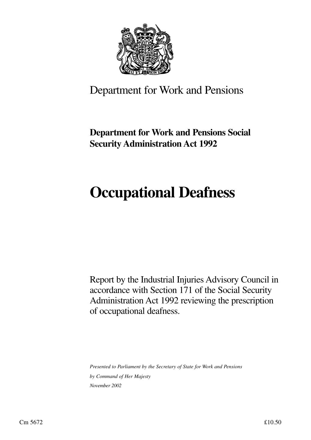 Occupational Deafness