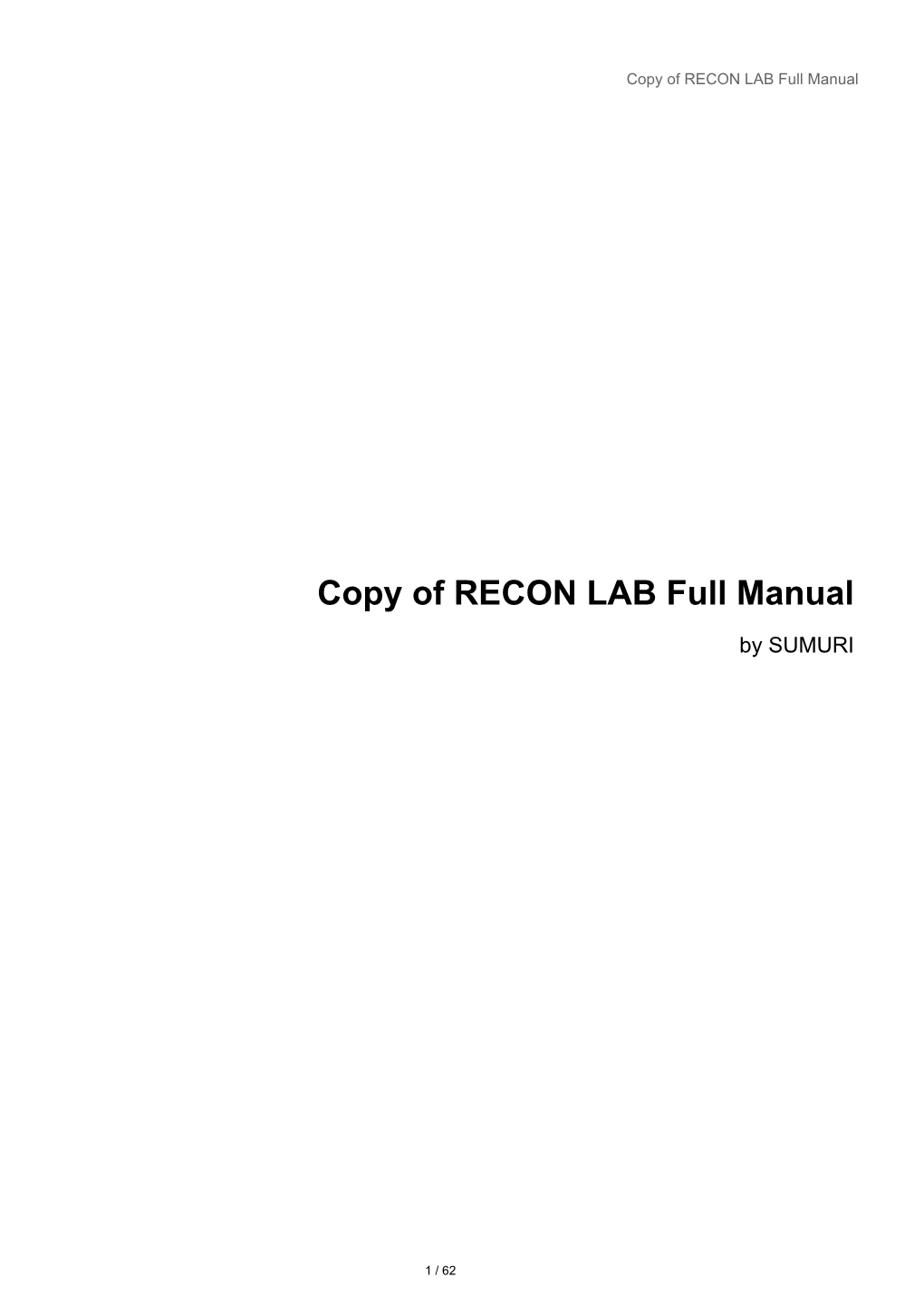 Copy of RECON LAB Full Manual