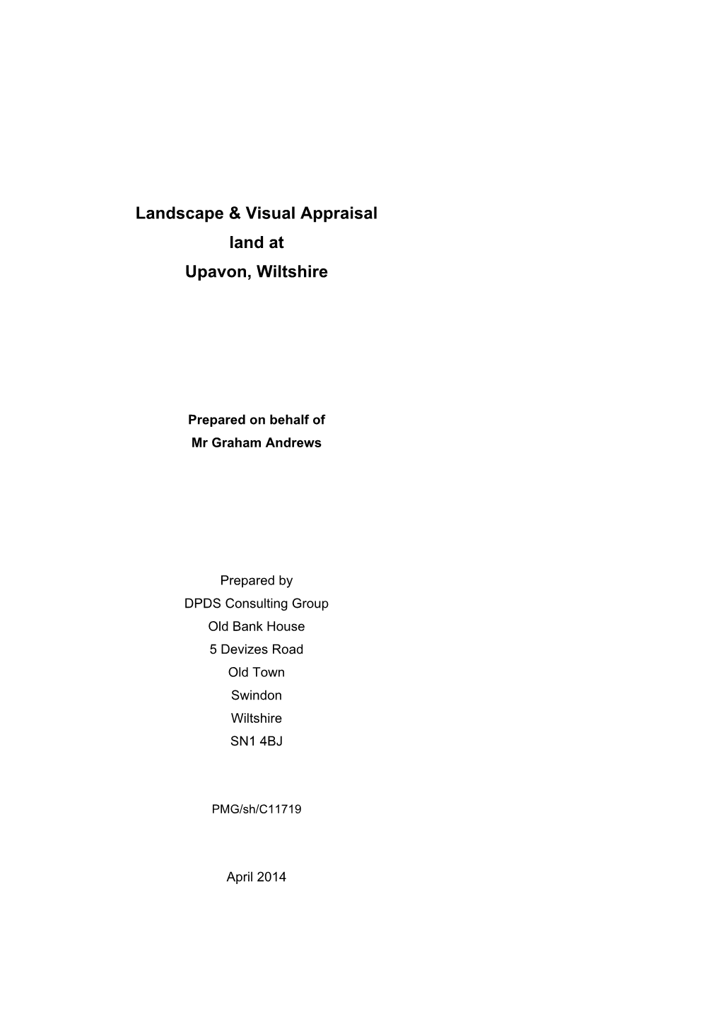 Landscape & Visual Appraisal Land at Upavon, Wiltshire