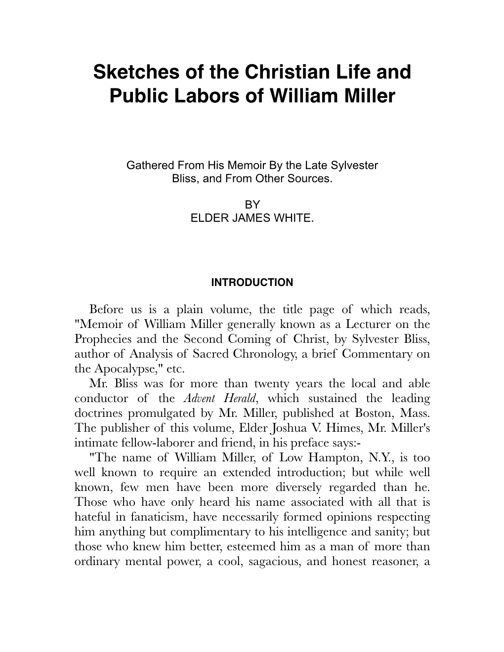 Sketches of the Christian Life and Public Labors of William Miller.Pdf