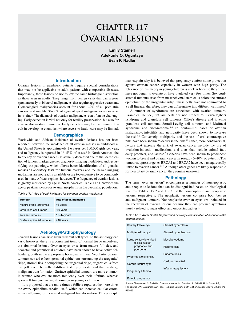 117. Ovarian Lesions