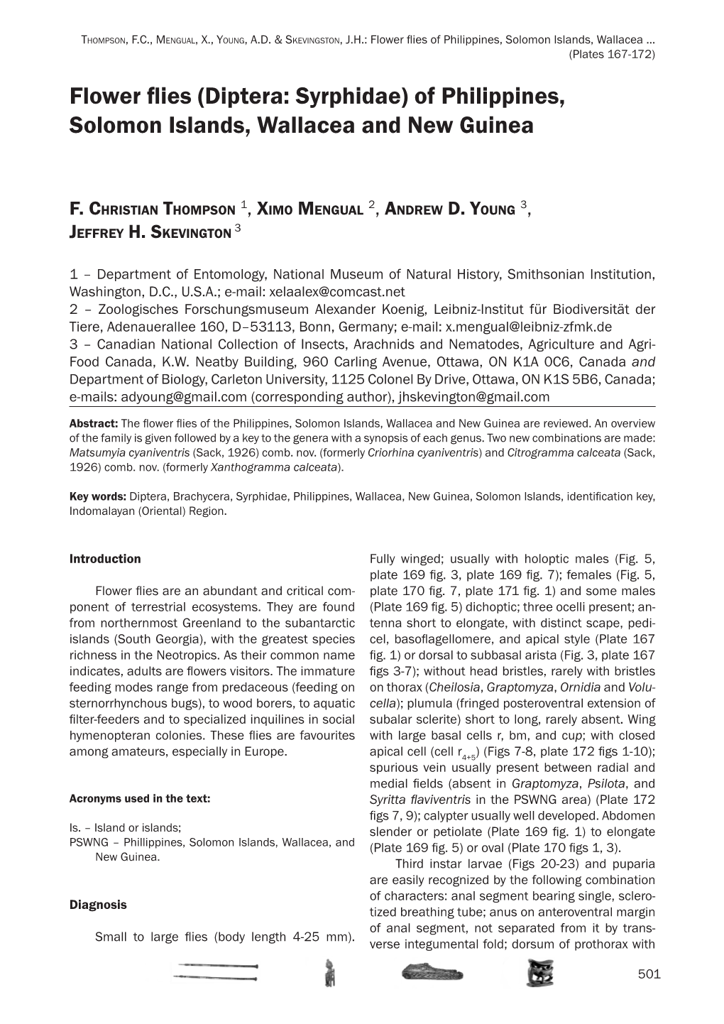 Flower Flies (Diptera: Syrphidae) of Philippines, Solomon Islands, Wallacea and New Guinea