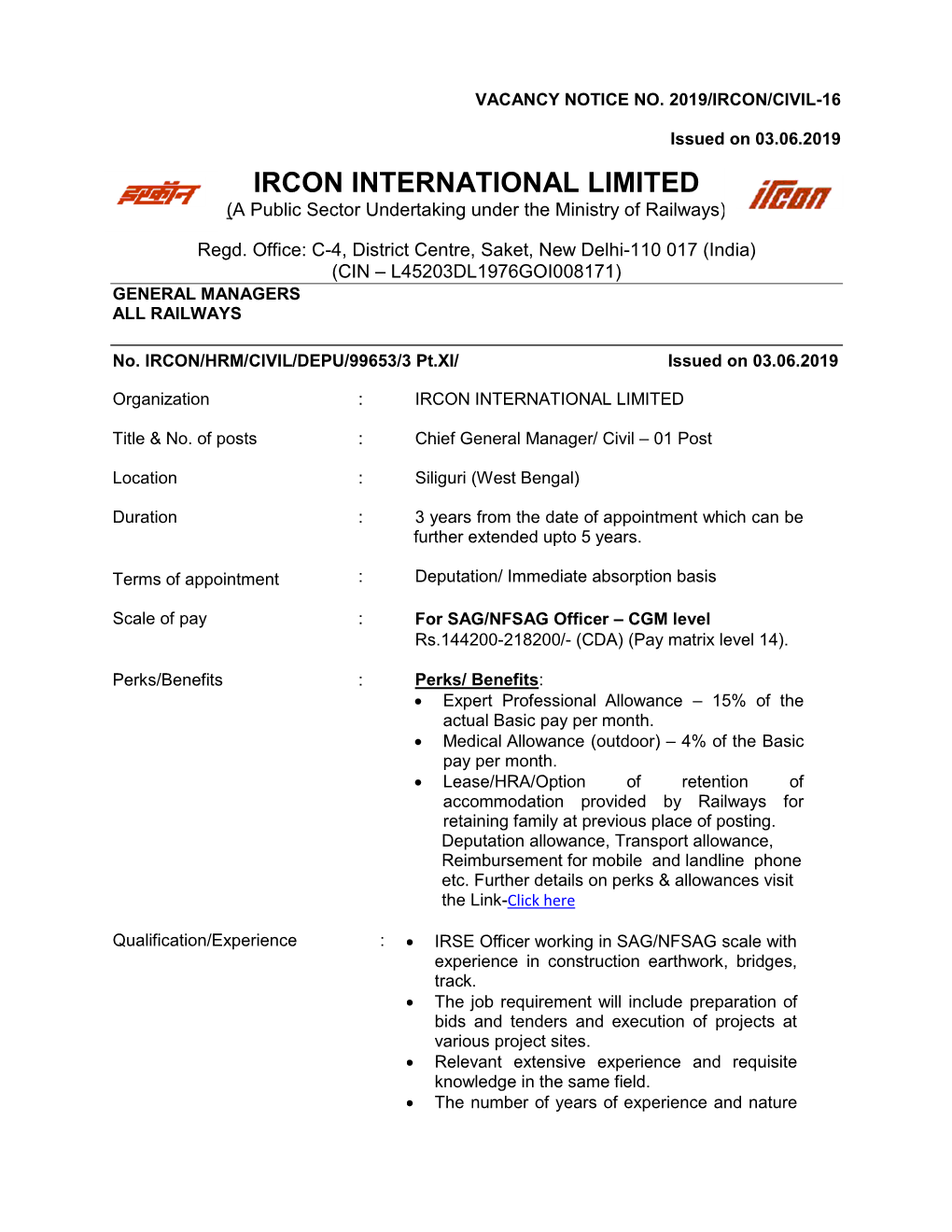 Ircon International Limited