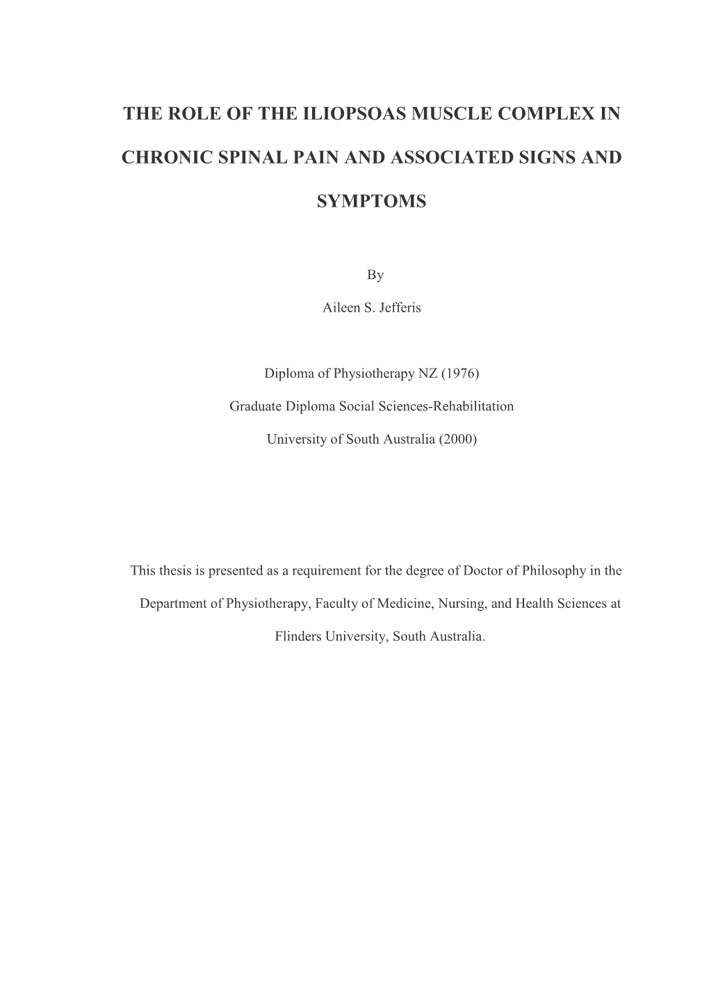 The Role of the Iliopsoas Muscle Complex In