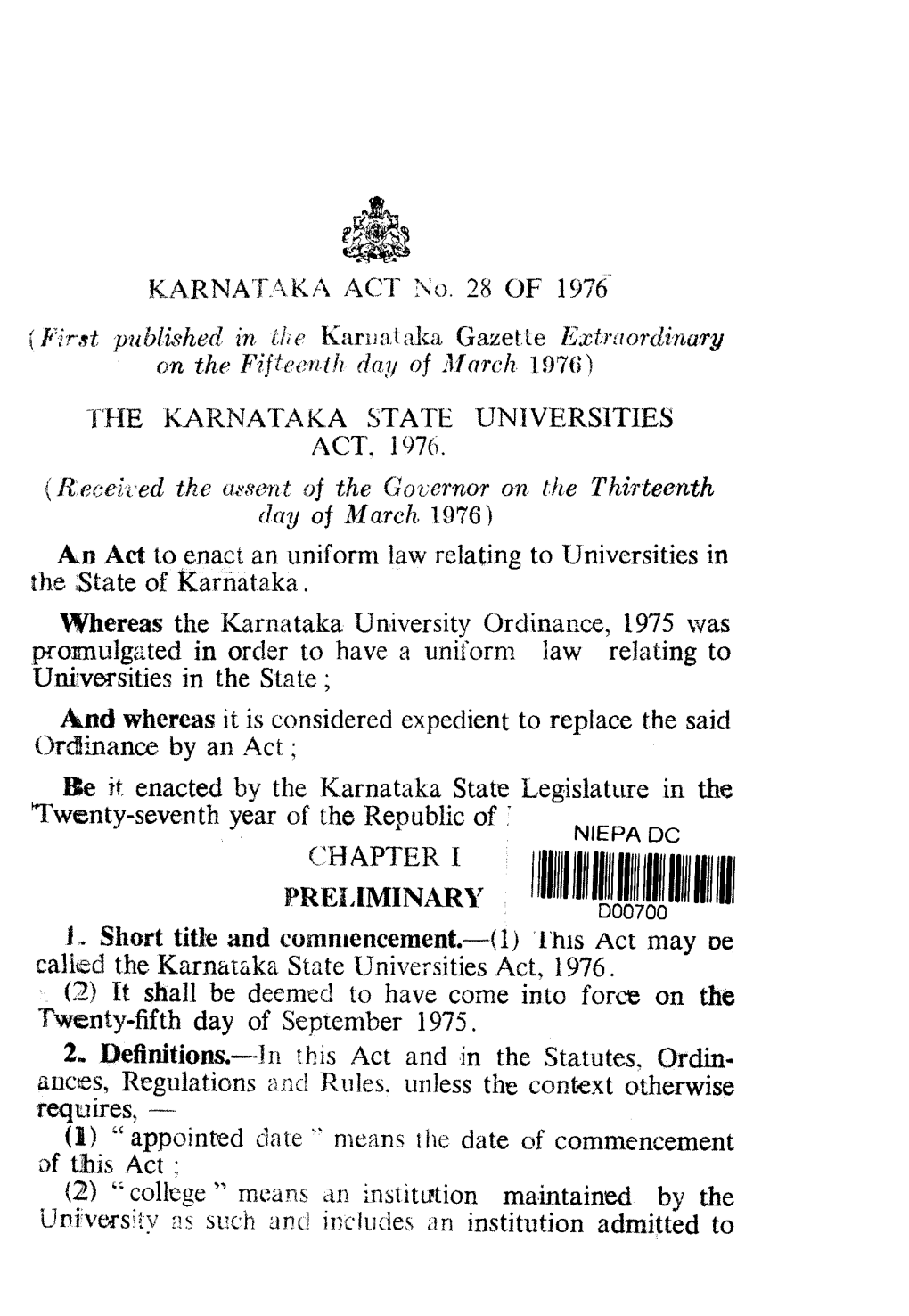 Karnataka State Universities Act 1976 D00700.Pdf