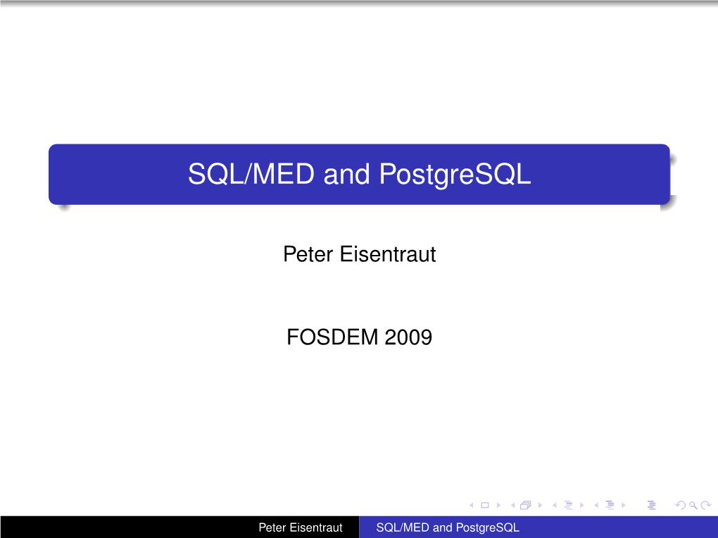 SQL/MED and Postgresql