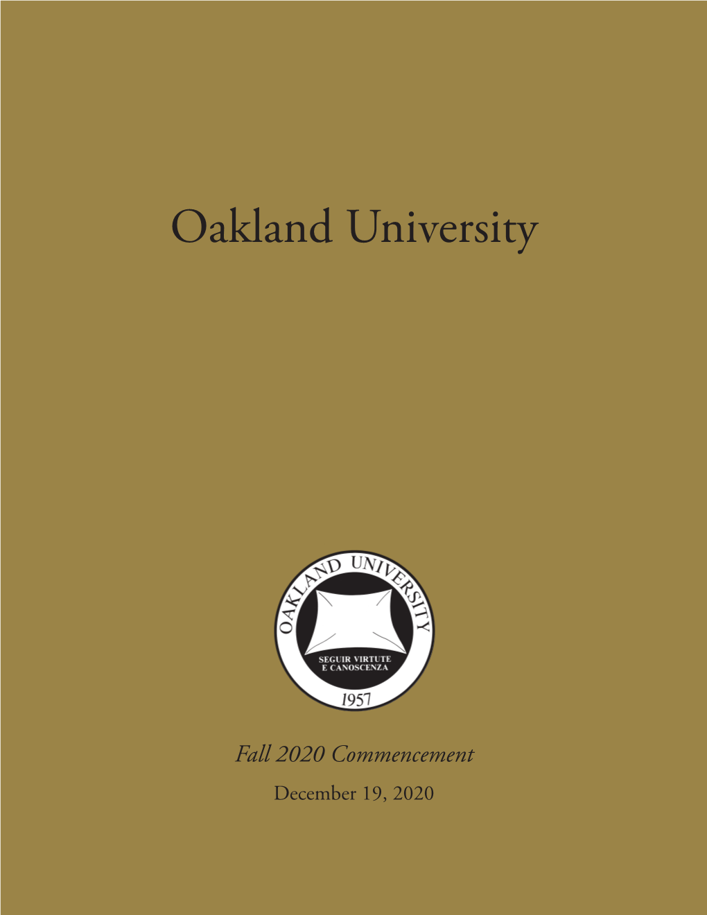 Fall 2020 Commencement Program