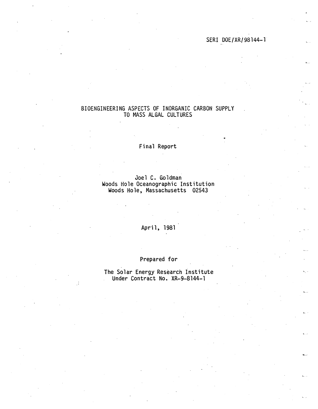 Bioengineering Aspects of Inorganic Carbon Supply to Mass Algal Cultures