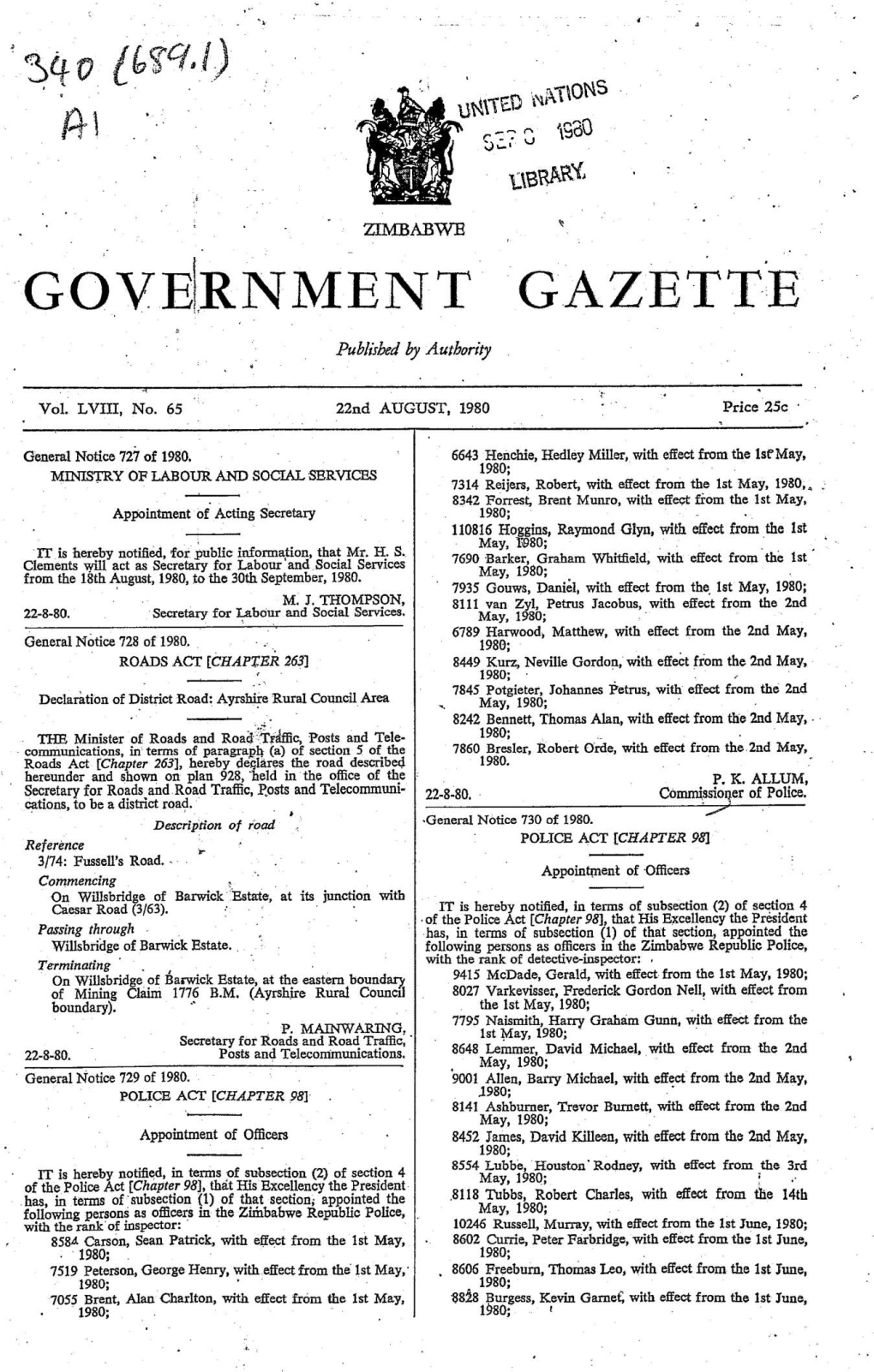 Government Gazette