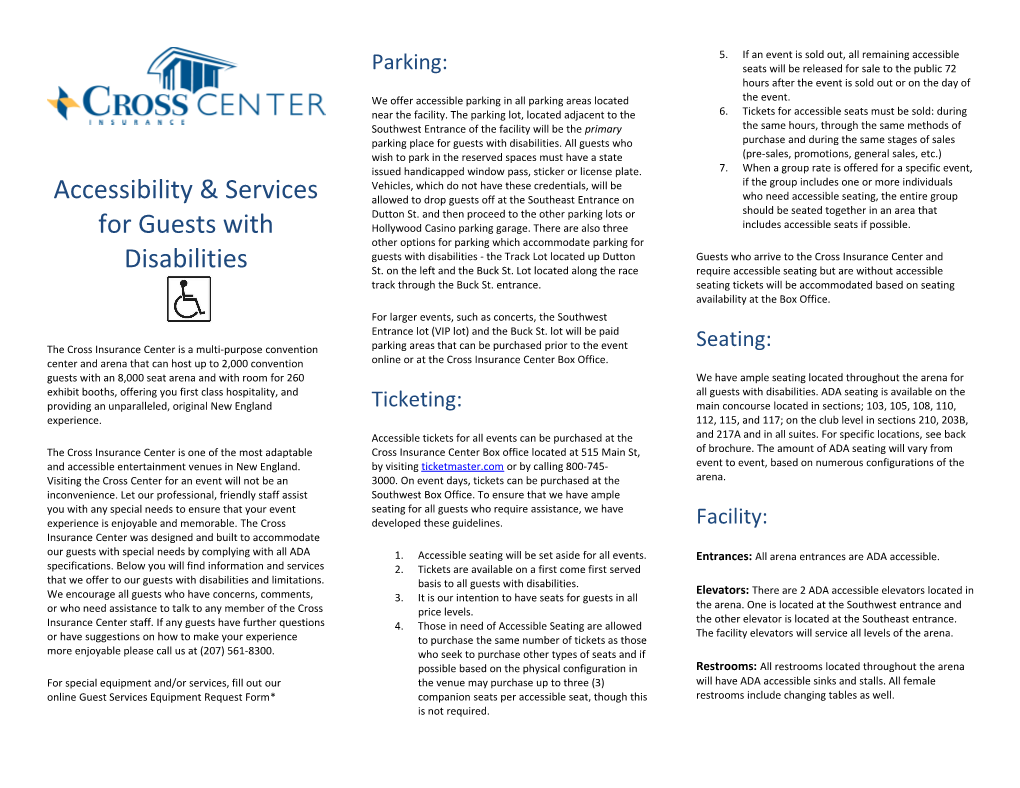 Accessibility & Services for Guests with Disabilities