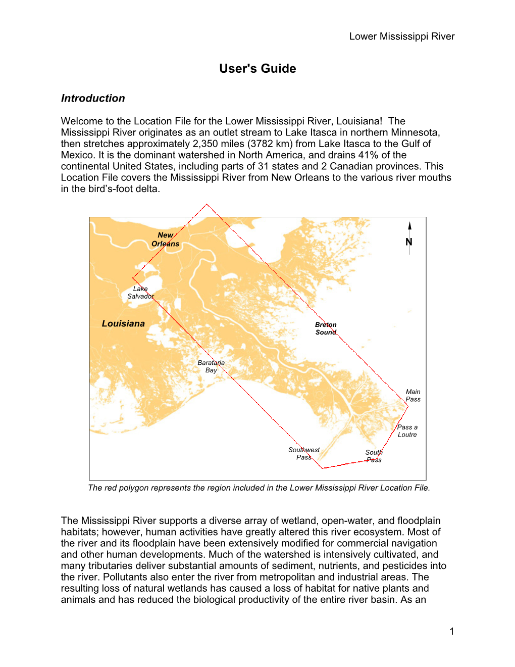 User's Guide for the Lower Mississippi River Location File