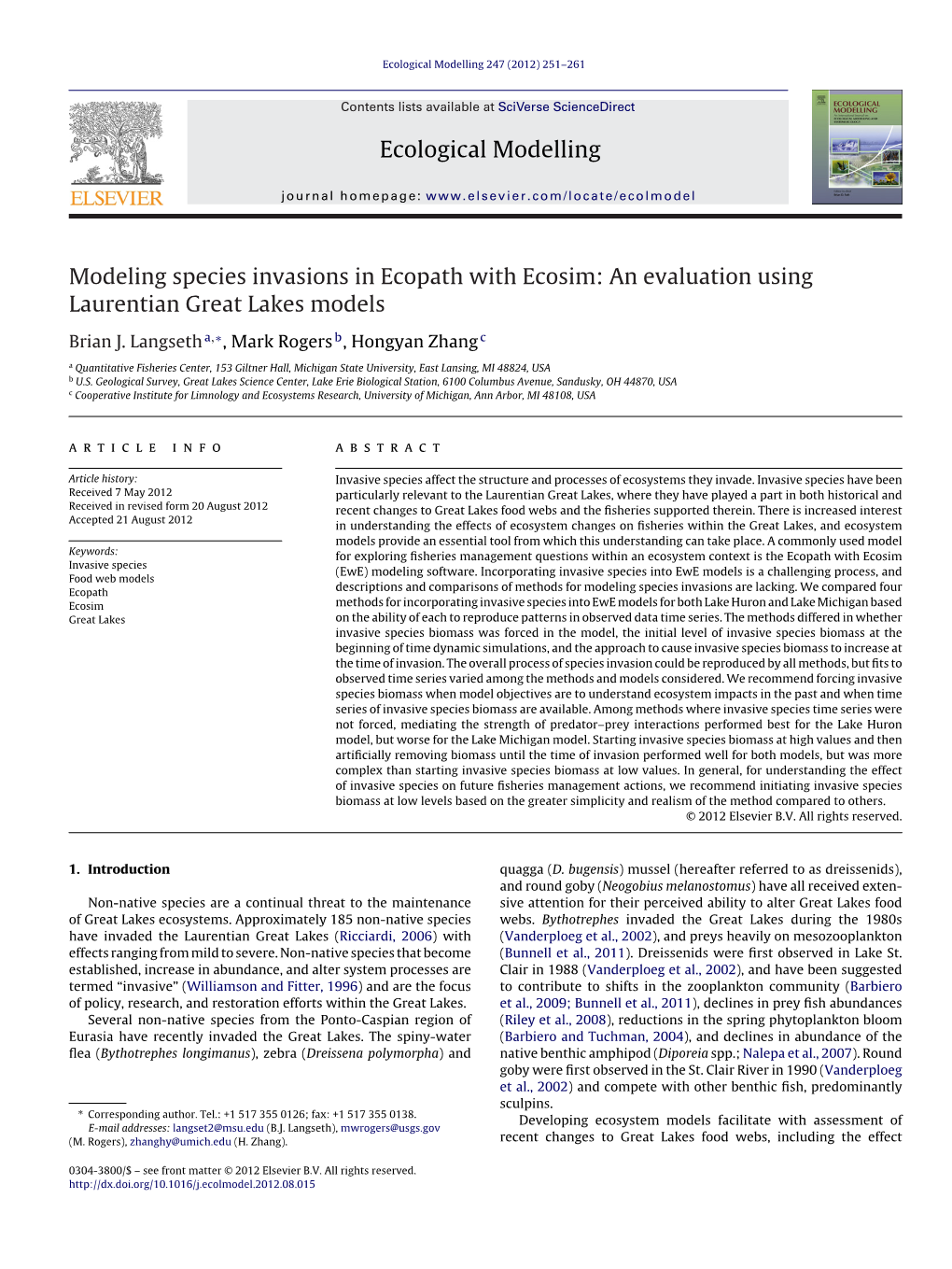 Modeling Species Invasions in Ecopath with Ecosim: an Evaluation Using