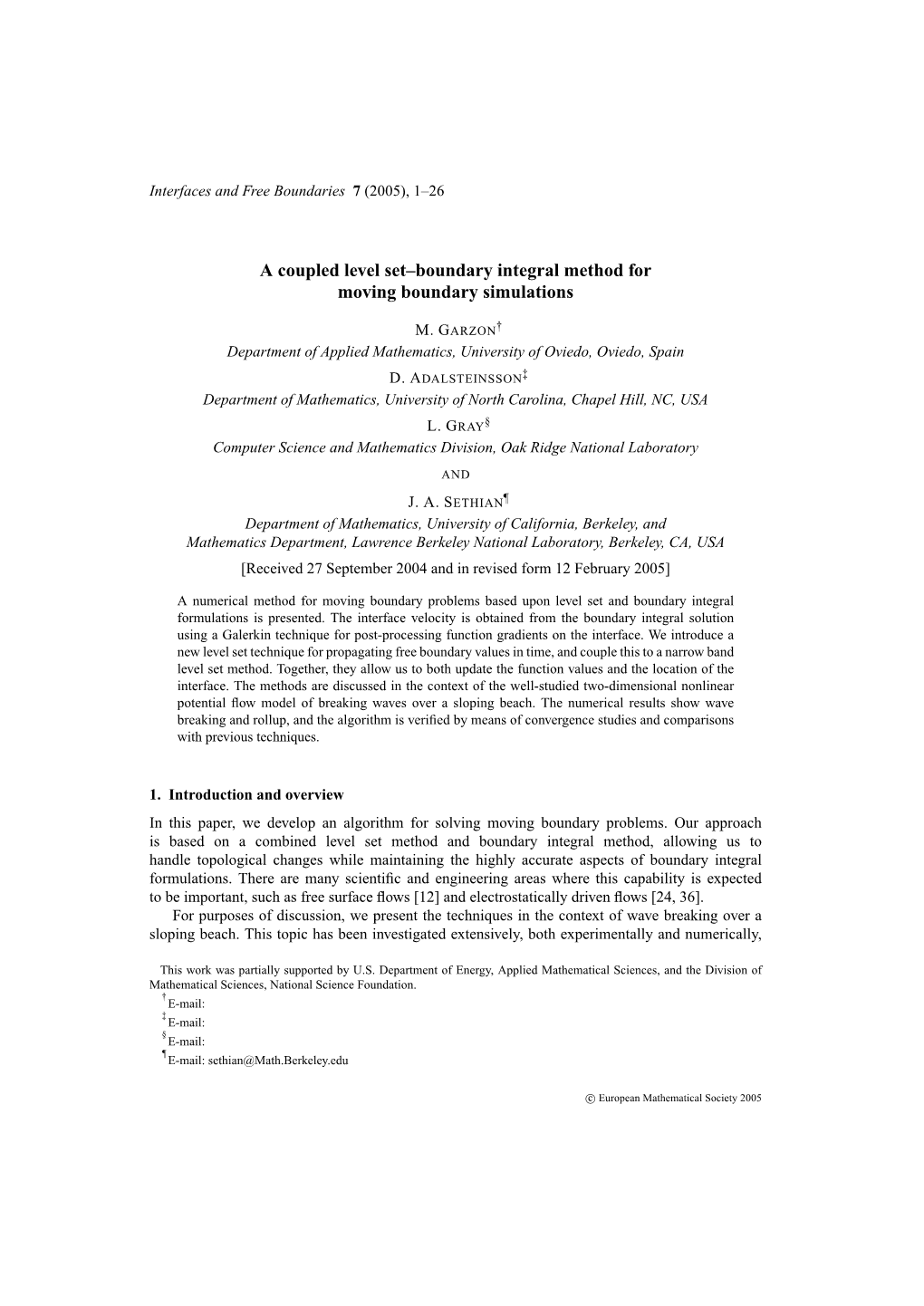 A Coupled Level Set–Boundary Integral Method for Moving Boundary Simulations