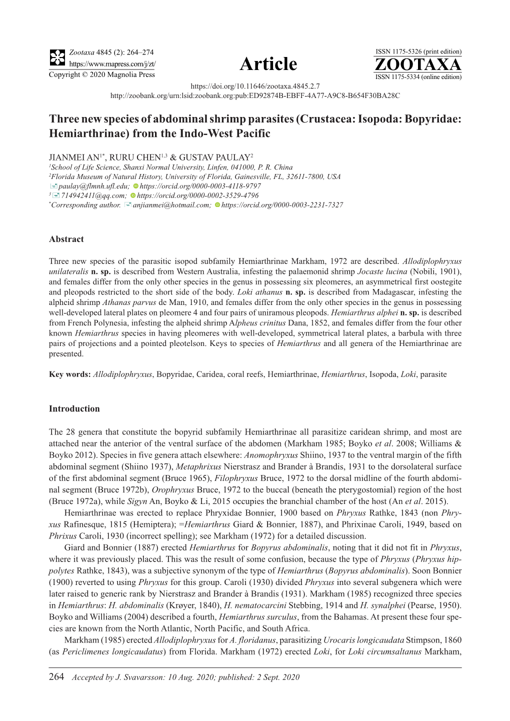 Crustacea: Isopoda: Bopyridae: Hemiarthrinae) from the Indo-West Pacific