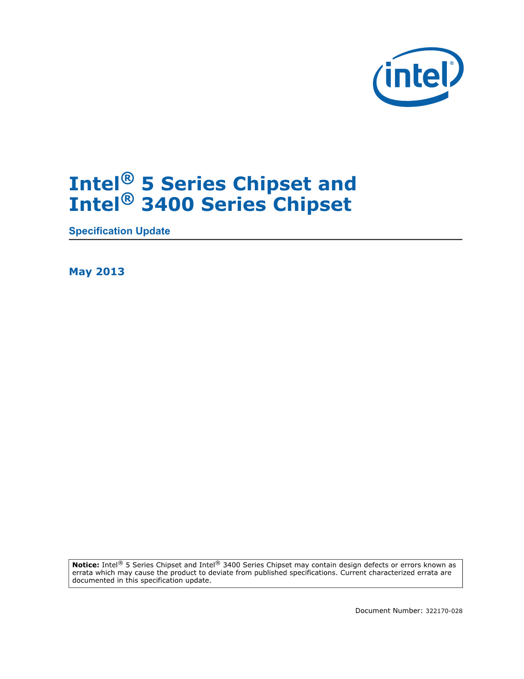 Intel® 5 Series Chipset and Intel® 3400 Series Chipset Specification