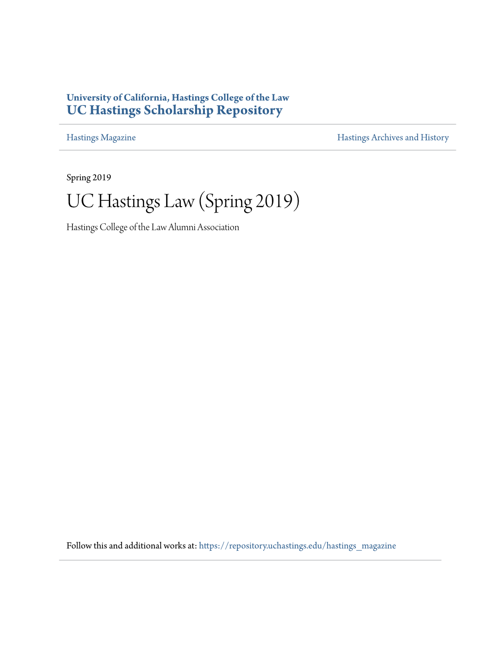 UC Hastings Scholarship Repository