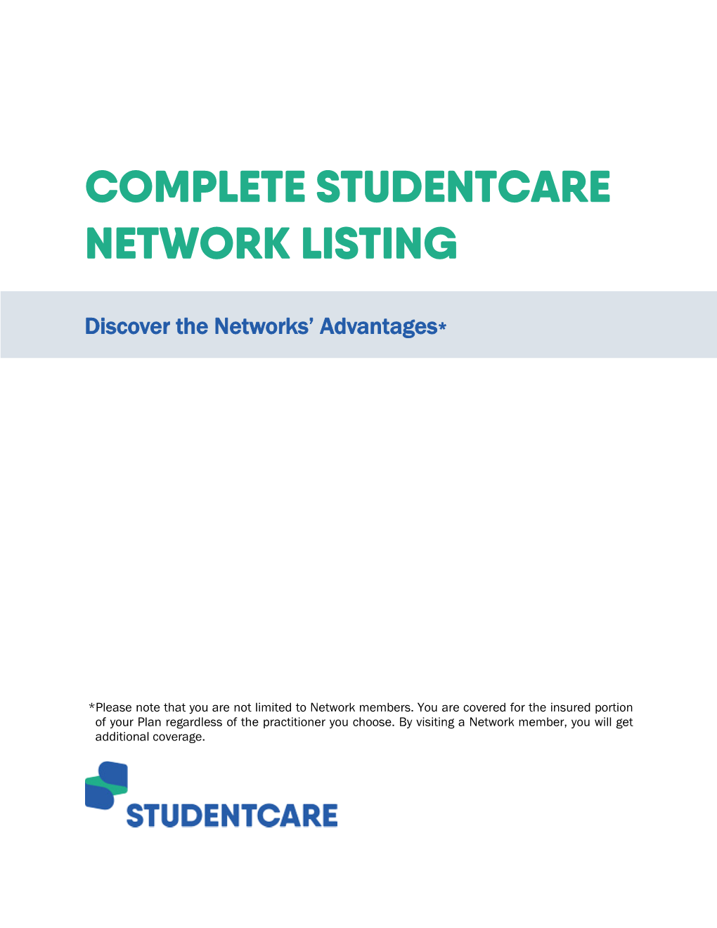 Complete Studentcare Network Listing