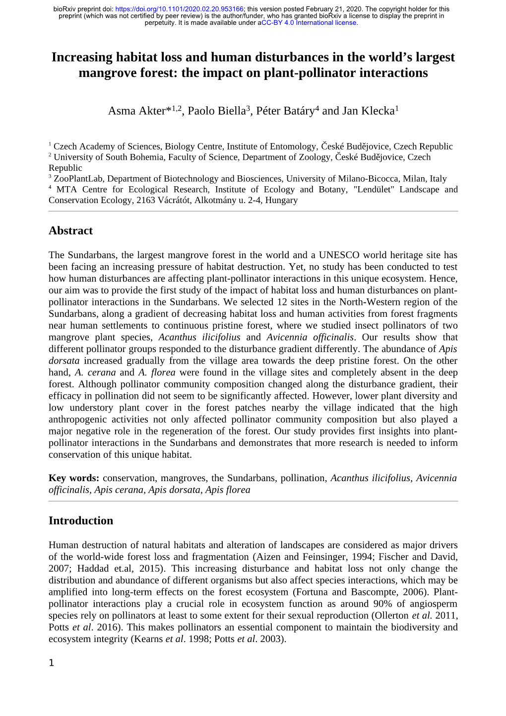 Increasing Habitat Loss and Human Disturbances in the World's