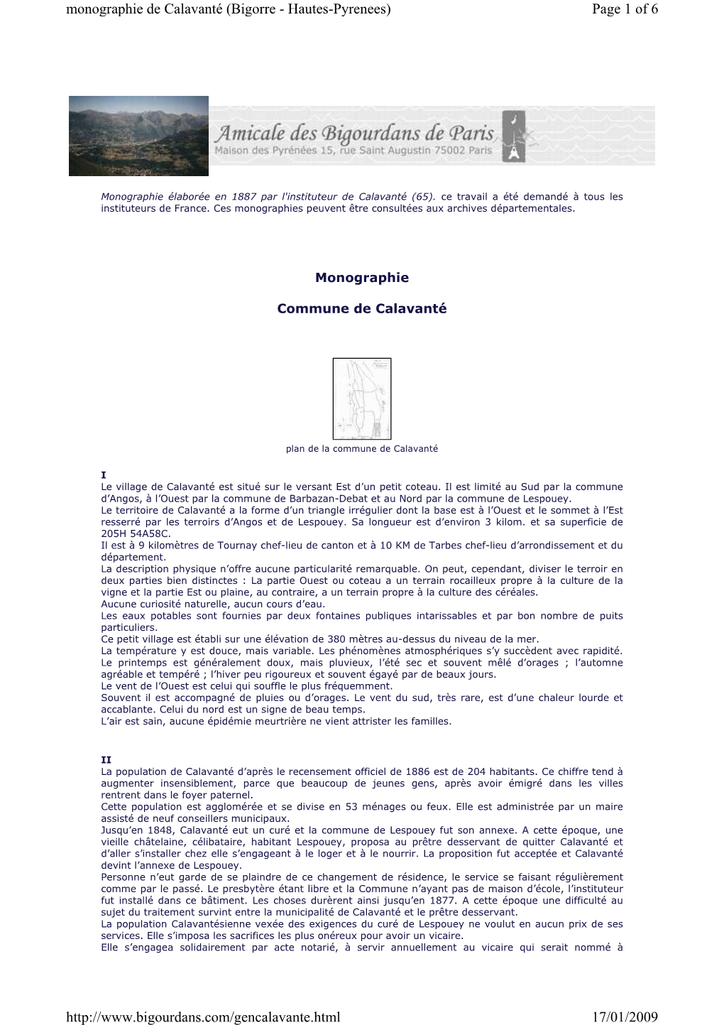 Page 1 of 6 Monographie De Calavanté (Bigorre