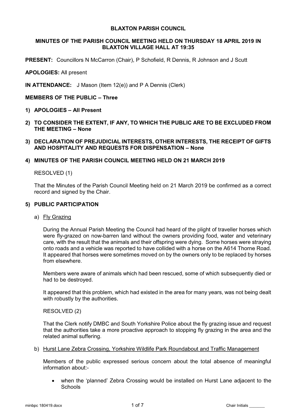 Minutes 18 April 2019.Pdf