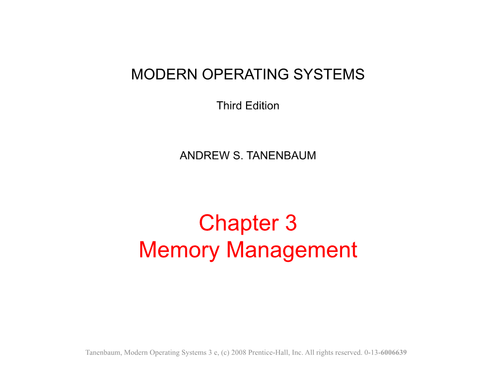 Chapter 3 Memory Management
