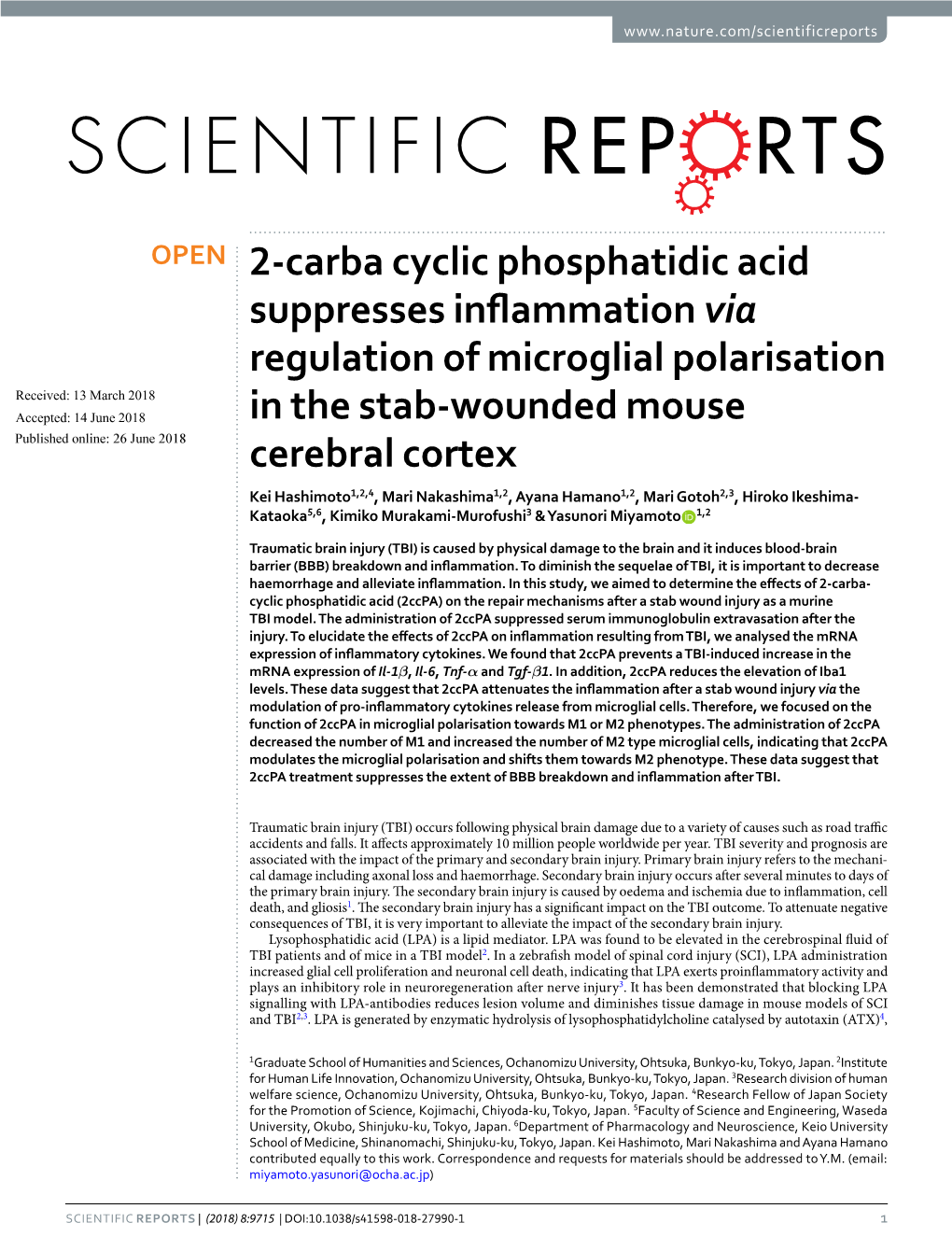 2-Carba Cyclic Phosphatidic Acid Suppresses Inflammation Via