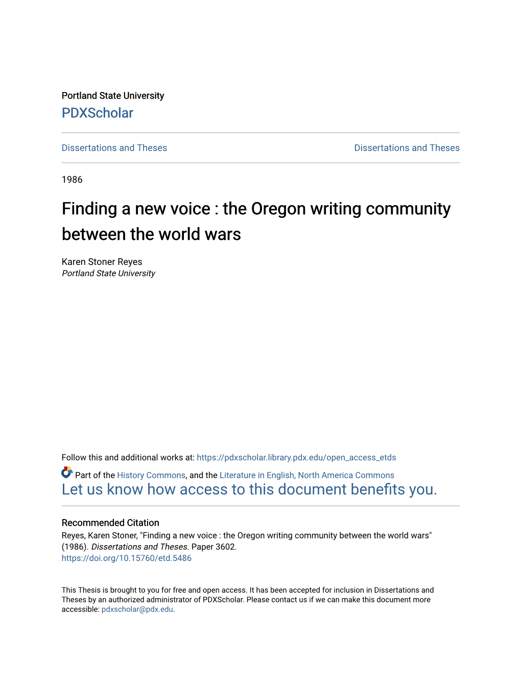 The Oregon Writing Community Between the World Wars