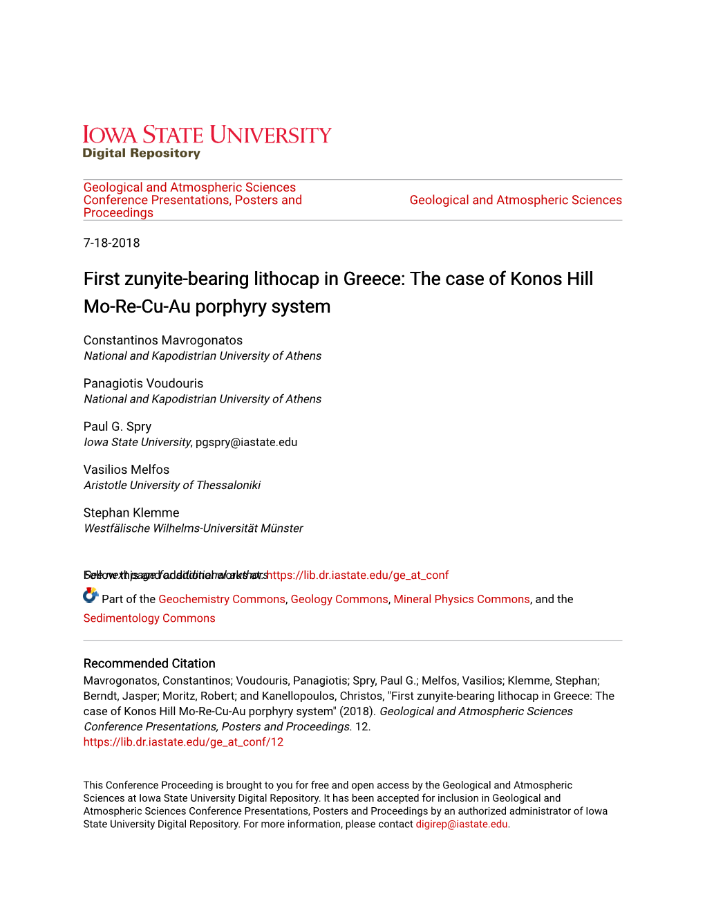 The Case of Konos Hill Mo-Re-Cu-Au Porphyry System