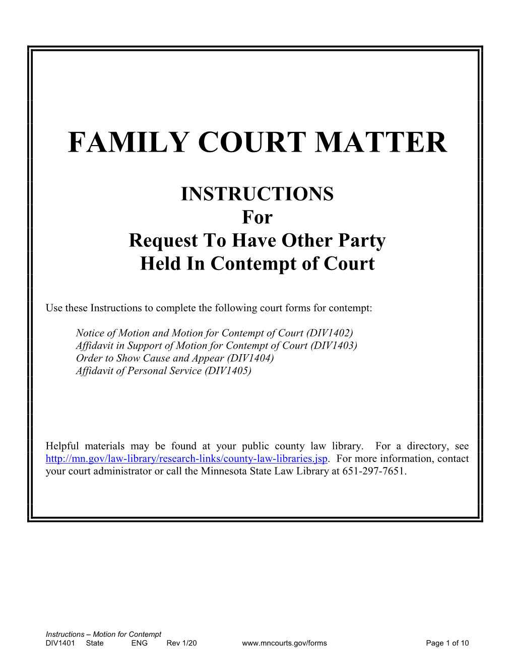 Family Court Matter