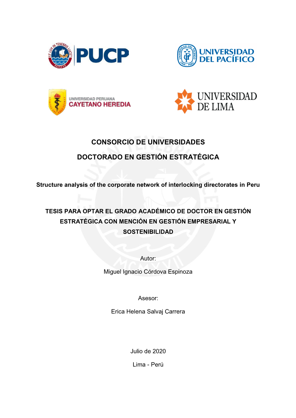 Consorcio De Universidades Doctorado En Gestión